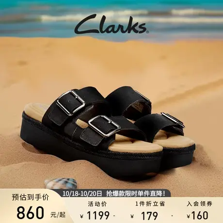 Clarks其乐女鞋拉娜系列厚底一字带沙滩拖鞋凉鞋女拖鞋外穿女夏图片