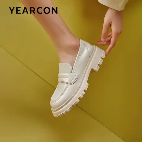 意尔康乐福鞋女松糕厚底2024春新款复古jk学院风小皮鞋英伦单鞋女商品大图