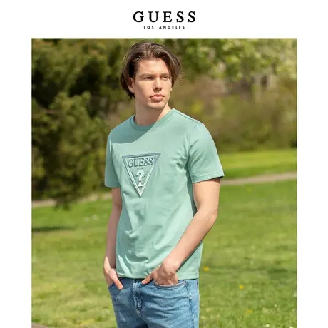 GUESS男简约宽松字母LOGO重磅圆领短袖T恤上衣MN2K8406K商品大图
