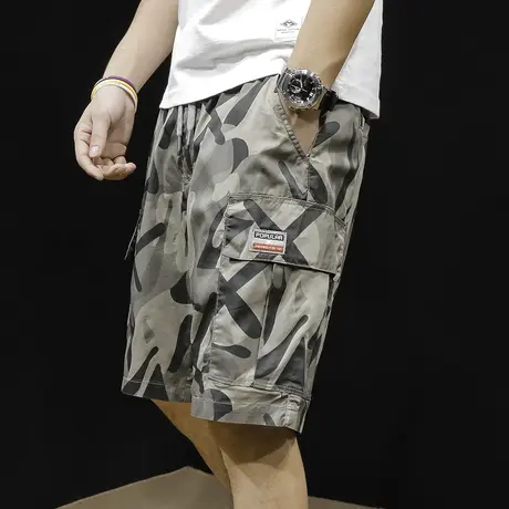 迷彩工装短裤男夏季薄款2024新款ins潮牌休闲五分裤外穿宽松大码商品大图