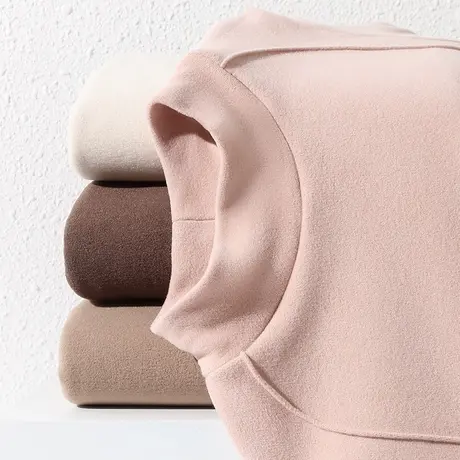 白色半高领打底衫女2024春洋气修身内搭加绒保暖衣设计感鱼骨上衣商品大图