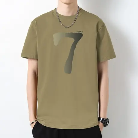 260g重磅纯棉短袖t恤男美式复古潮牌印花上衣服圆领体恤全棉半袖商品大图