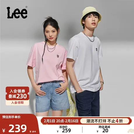 Lee24早春新品舒适版圆领X-crew男女同款短袖T恤休闲LUT0083314LE商品大图