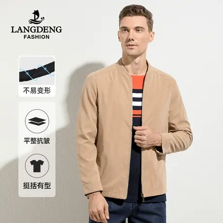 浪登夹克男简约痞帅气百搭潮流秋冬工装休闲上衣男士外套棒球服商品大图