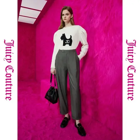 Juicy Couture橘滋秋女女装年新款个性通勤扣折裥女式休闲裤商品大图