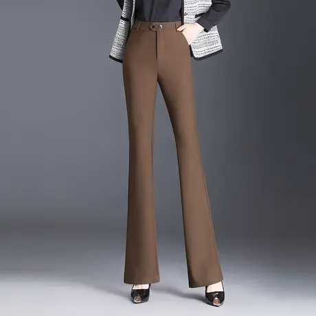 时尚微喇叭裤2023秋季新款女士通勤职业长裤显瘦高腰垂感休闲裤子图片