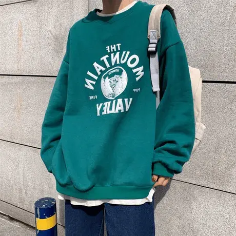 日系古着waitmore卫衣女宽松韩版ins慵懒风bf加绒加厚vetiver外套图片