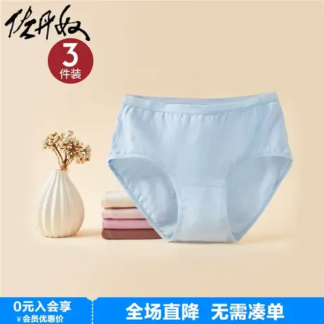 【3条装】佐丹奴内裤女装透气弹力棉纯色中腰三角内裤女18474001商品大图