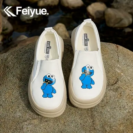 feiyue/飞跃x芝麻街联名一脚蹬休闲鞋女2024春季厚底舒适板鞋927商品大图