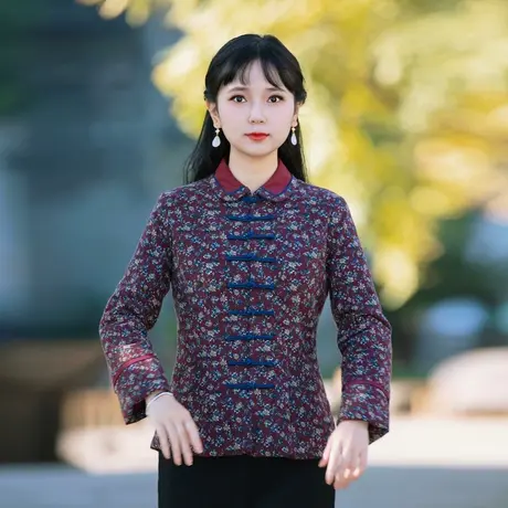 筠雅唐装女冬棉袄加厚改良旗袍上衣棉衣棉服茶服女秋冬中式女装商品大图