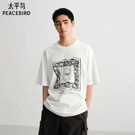 【潦草小狗联名】太平鸟男装 2025年夏季新款短袖T恤男B2CNF221Q商品大图