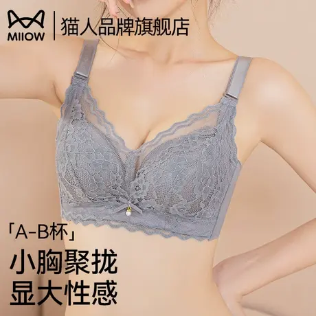 猫人内衣女聚拢小胸显大舒适蕾丝提拉上托收副乳防下垂新款文胸罩商品大图