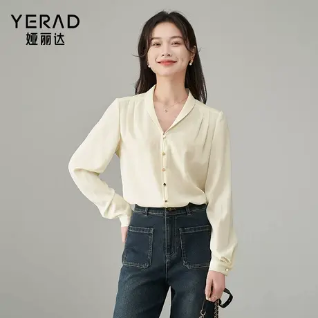 娅丽达2025秋季新款时尚好搭衬衫女基础款通勤内搭衬衣商品大图