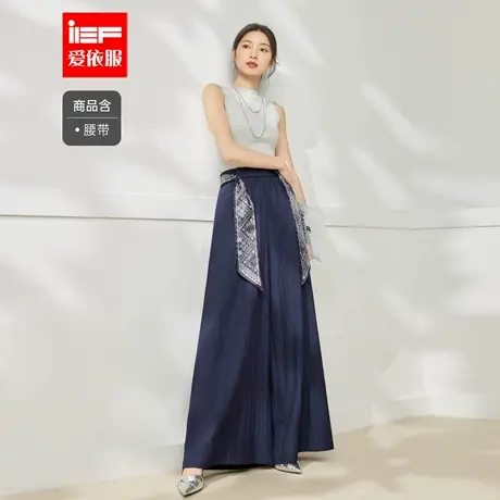 IEF/爱依服裤子2025夏秋新款法式文艺知性气质宽松百搭通勤阔腿裤图片