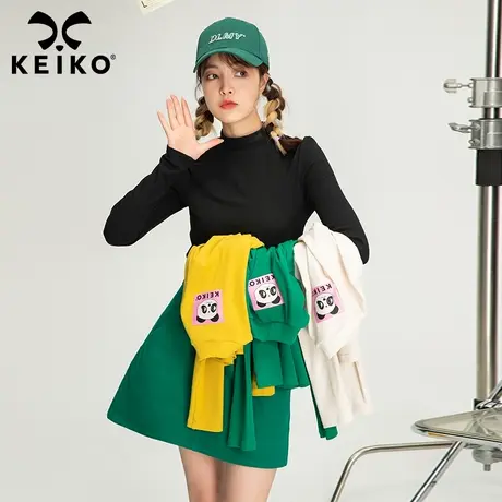 【多色】质感高弹修身长袖t恤女2023春季绣标内穿外搭打底衫上衣商品大图