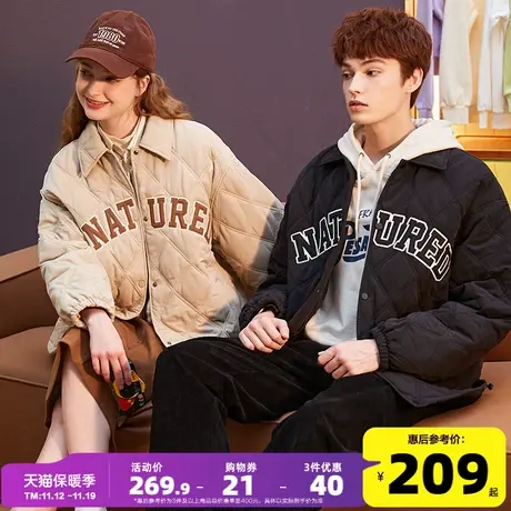 唐狮2023冬季新款情侣棉衣加厚棉服男款保暖外套女生复古情侣装潮图片