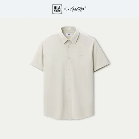 HLA/海澜之家凉感轻商务短袖时尚衬衫23夏季新款易打理衬衣男商品大图