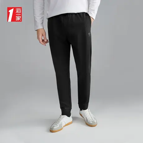 海一家青春活力九分裤抽绳松紧腰简约大方男士休闲裤商品大图