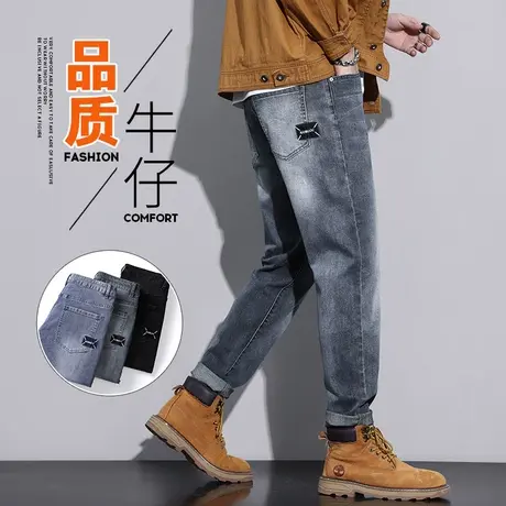春季2024年新款男士潮流百搭直筒水洗牛仔裤春秋款美式复古男裤子商品大图