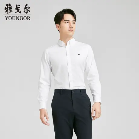 【商场同款】雅戈尔男士长袖衬衫新款官方商务休闲上班穿衬衫男图片