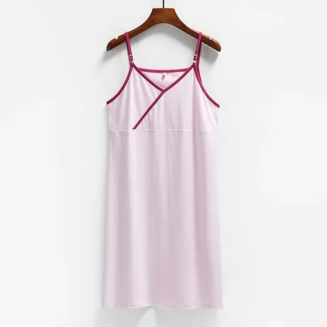 汉服吊带连衣裙内搭夏季家居古风改良Y领中长款睡裙菜卡棉大码商品大图