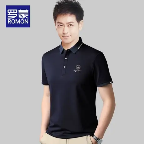 罗蒙夏季Polo衫男短袖t恤男士半袖上衣潮牌2023新款休闲男装体恤图片