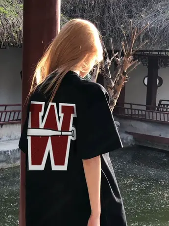 美式复古短袖T恤女2023新款新款夏季oversize半袖情侣装纯棉上衣商品大图