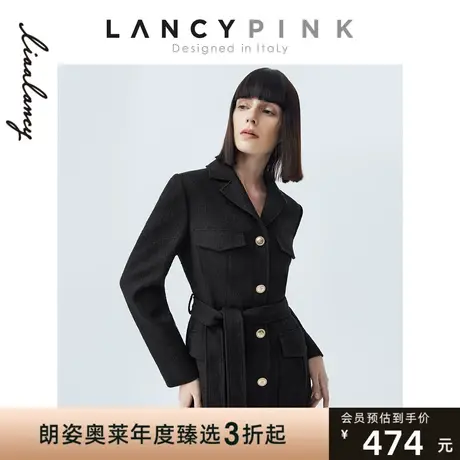 【意大利设计】朗姿小香风设计感年冬季新款西装连衣裙女商品大图
