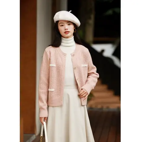 时尚气质小香风毛衣开衫2023年秋季新款淑女温柔甜美宽松显瘦上衣商品大图