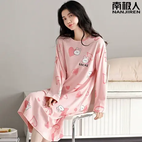 睡裙女春秋款 纯棉 女士长袖秋冬款颜值孕妇睡衣女款秋季2023新款商品大图