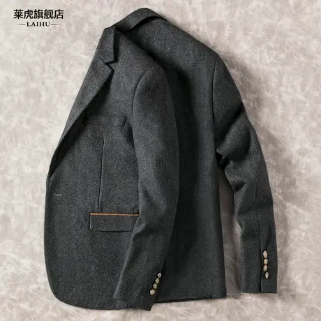清仓断码秋冬季休闲西装外套男时尚韩版修身男士单件呢子西服上衣商品大图