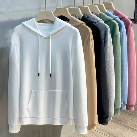 2023卫衣男士纯棉宽松带帽衫黑色冬季春秋款韩版运动休闲连帽外套商品大图