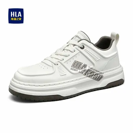 HLA/海澜之家男鞋2025春季新品百搭休闲运动户外耐磨舒适厚底板鞋商品大图