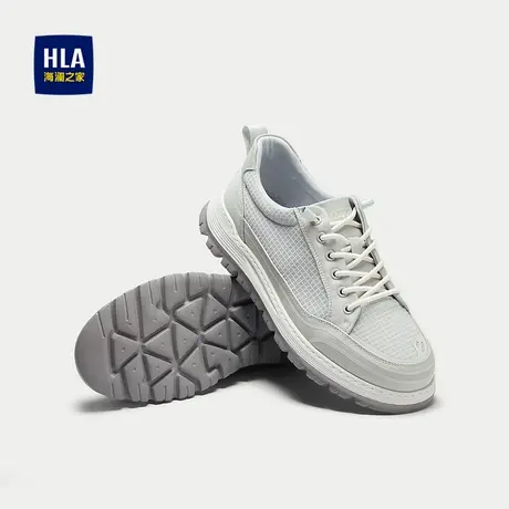 HLA/海澜之家抽绳系带休闲鞋25新款橡胶发泡底户外凉感运动鞋男鞋商品大图