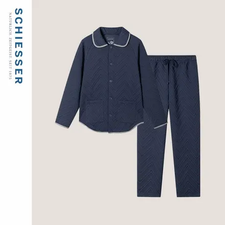 SCHIESSER舒雅男士远红外提花空气层保暖睡衣家居服套装21836H图片