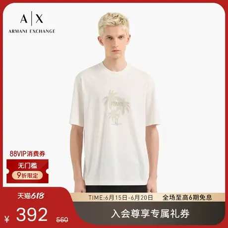 ARMANI EXCHANGE/阿玛尼25夏季新款男士全棉宽松圆领椰树印花T恤商品大图