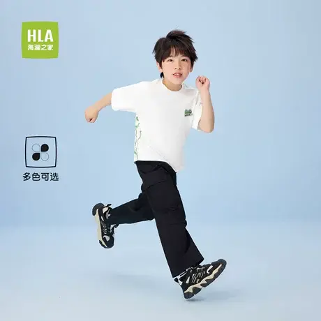 HLA/海澜之家panda wowo熊猫短袖T恤25春夏新款防蚊亲子男女童装商品大图