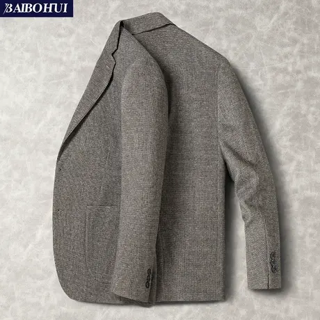 秋冬新款休闲小西装外套男修身高端商务英伦男士呢子西服单西上衣商品大图