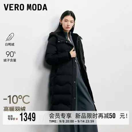 Vero Moda羽绒服女2025冬季新款连帽设计收腰系带长款百搭羽绒服商品大图