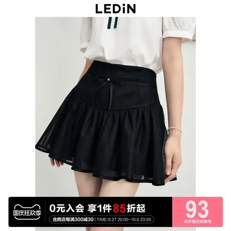 乐町少女感立体蓬松网纱半身裙女2023年夏季新款蝴蝶结短裙蓬蓬裙商品大图