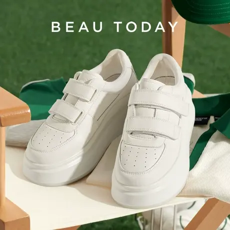 【超级88】BeauToday魔术贴厚底小白鞋商品大图