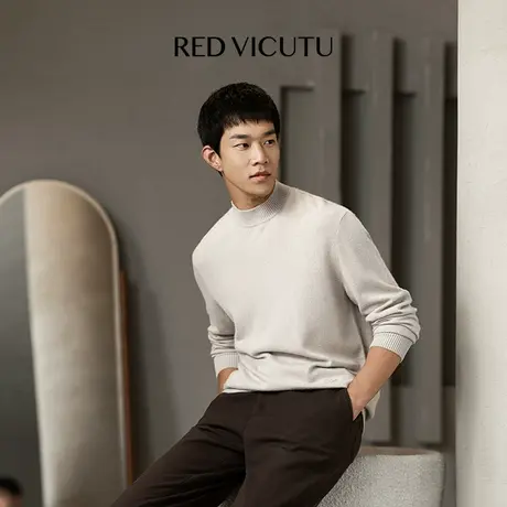 VICUTU/威可多男士长袖针织衫舒适亲肤商务通勤休闲百搭毛衣图片