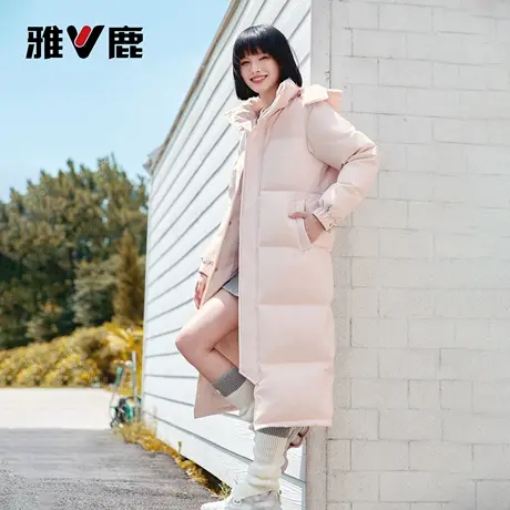 雅鹿长款羽绒服2025冬季新款男女同款过膝超长宽松加厚保暖外套商品大图