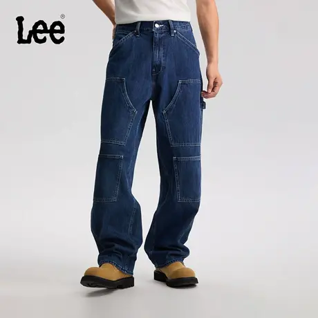 Lee商场同款26春夏新品超宽松阔腿牛仔裤中深蓝男休闲潮流A09948商品大图