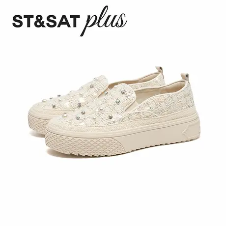 星期六渔夫鞋女厚底2026春款一脚蹬舒适休闲通勤帆布鞋SSE1111246商品大图