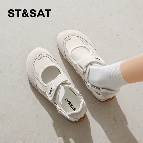 星期六运动玛丽珍鞋女2026年春季新款魔术贴时尚厚底休闲百搭单鞋商品大图