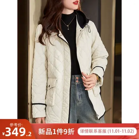 宝诗黎【新品价388元】连帽拼接菱格棉服ZY2063商品大图