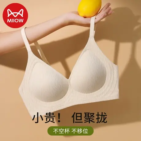 猫人内衣女小胸聚拢上托显大收副乳防下垂无痕软支撑文胸罩无钢圈图片