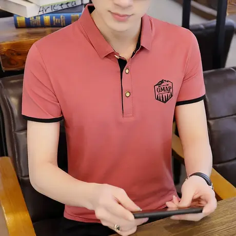 港士博男士短袖T恤2022夏季宽松半袖潮流帅气男翻领POLO衫上衣牌商品大图