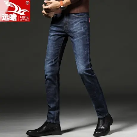 远瞻冬季牛仔裤男修身小脚男款长裤韩版潮流男裤秋冬休闲弹力裤子商品大图
